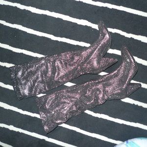 INC Super sparkle silver shiny boots! Sz7